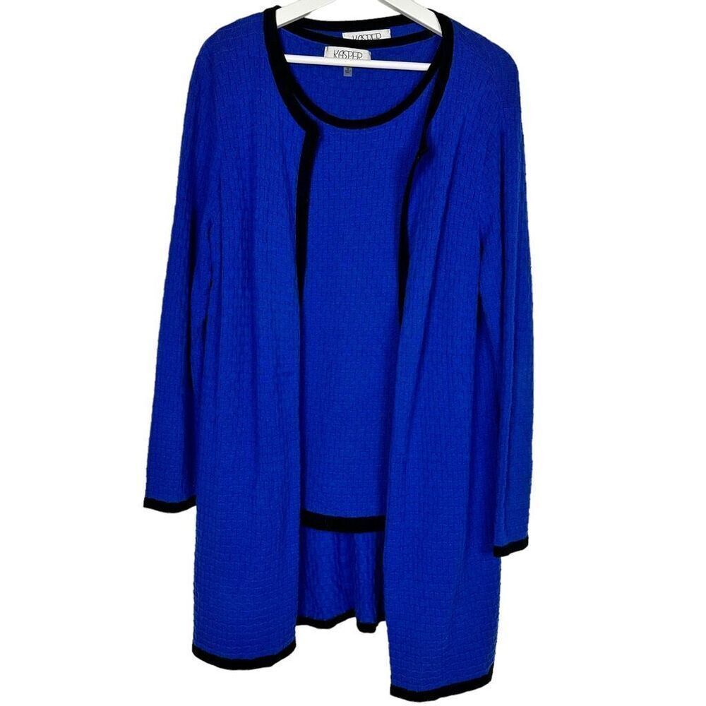 Kasper Basketweave Textured Sweater Set size Medium